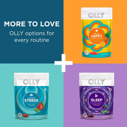 OLLY Joy Jar Gift, Easy Refillable Glass Bottle Vitamin Container, Holds Up to 120 Vitamin Gummies OLLYBuy Supplements Australia