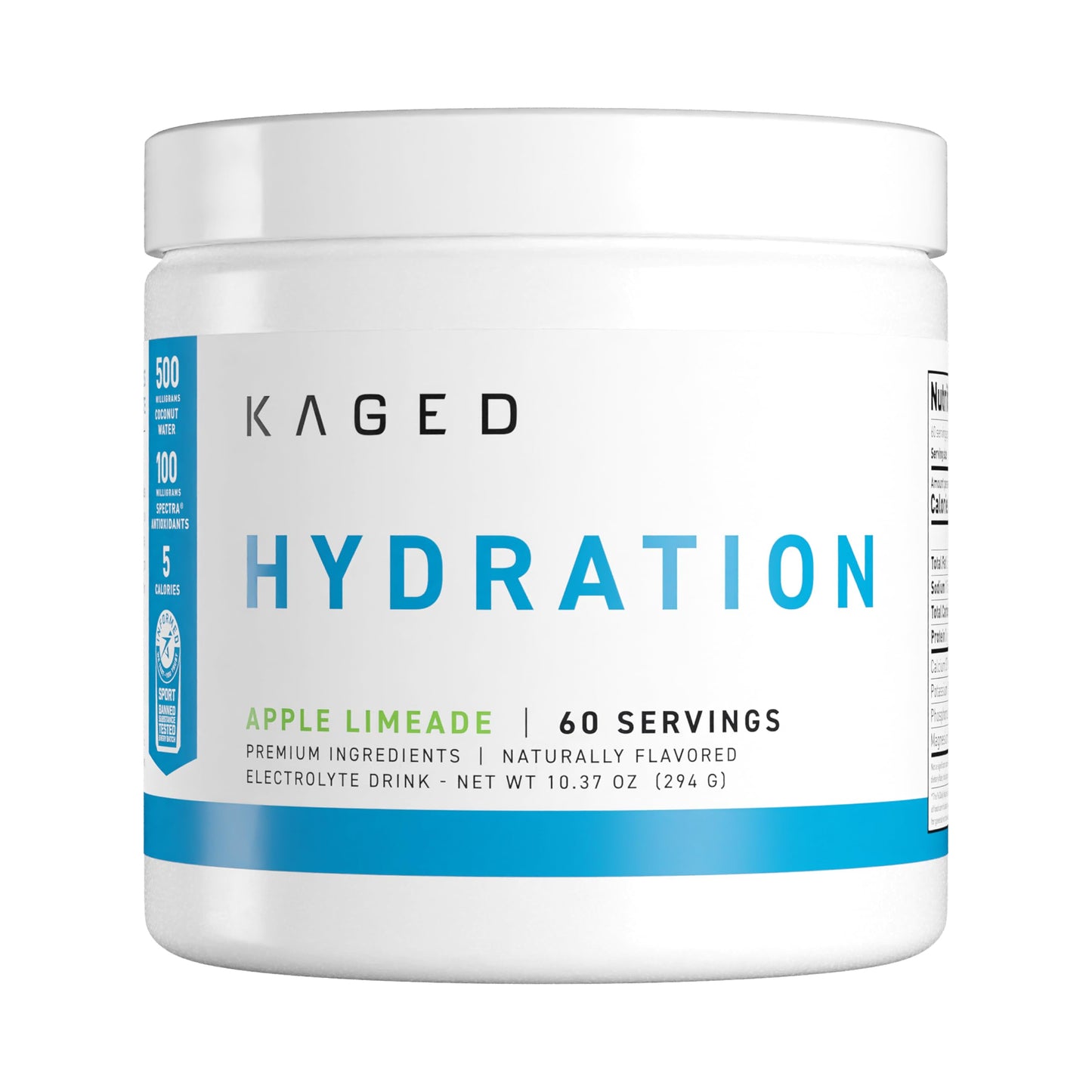 Kaged Electrolyte Hydration Powder Hydracharge Apple Limeade Sports Drink for Men and Women Pre, Post, Intra Workout Supplement 60 Servings KagedBuy Supplements Australia