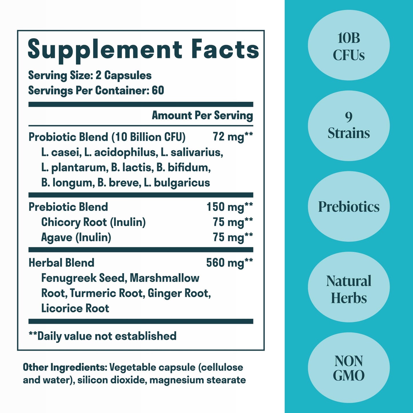 Nuven Naturals All-in-One Gut Health w/Probiotics, Prebiotics, Digestion-Supporting Herbs
