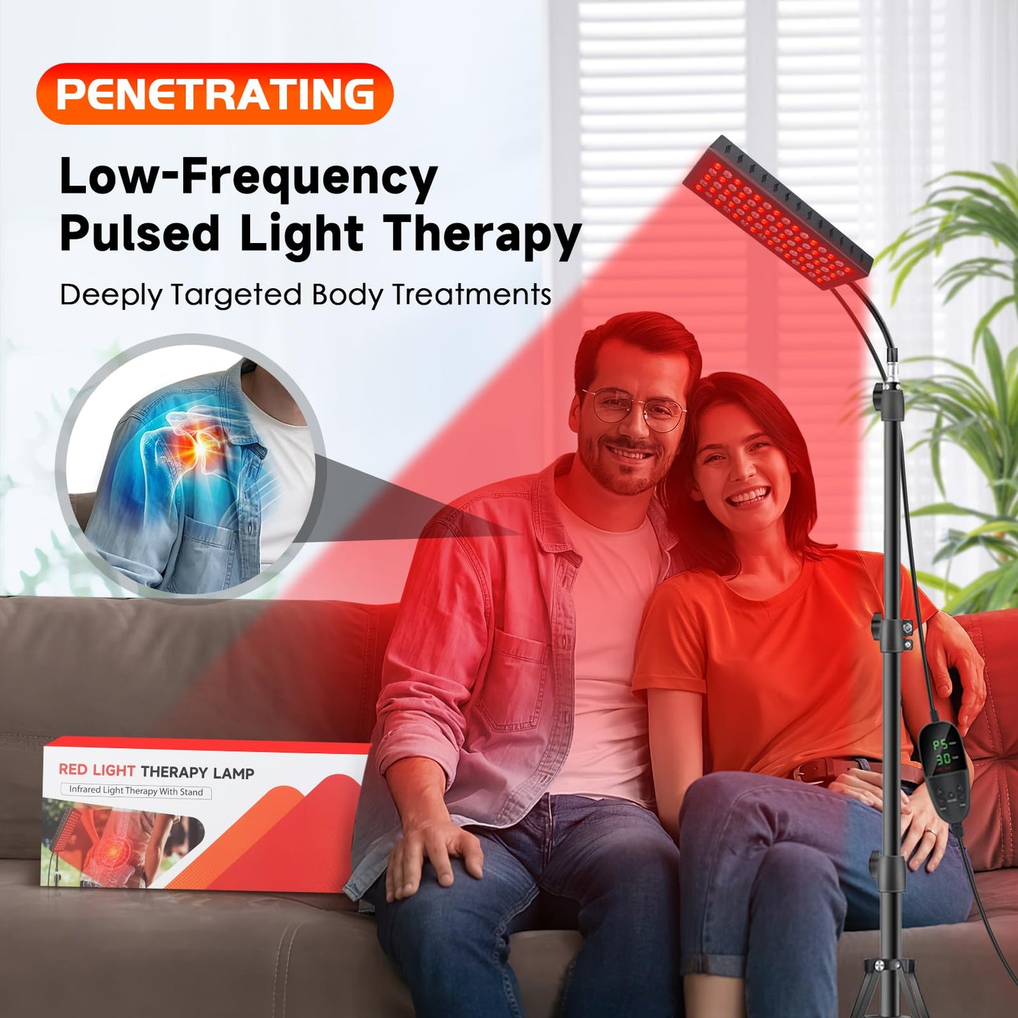 Infrared Red Light Therapy Lamp: Heating Pad Pain Relief for Body 75 LEDs Red Light AstarexinBuy Supplements Australia