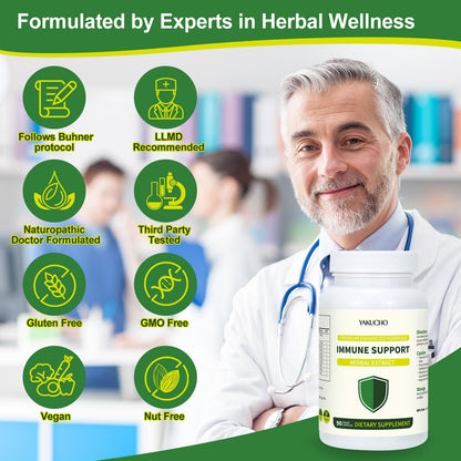 Herbal Immune Support Supplement, Vegan Capsules with Japanese Knotweed, Cat’s Claw, Skullcap & Sanguinolenta, Supports Immune Health & Overall Wellness, Gluten-Free YakuchoBuy Supplements Australia