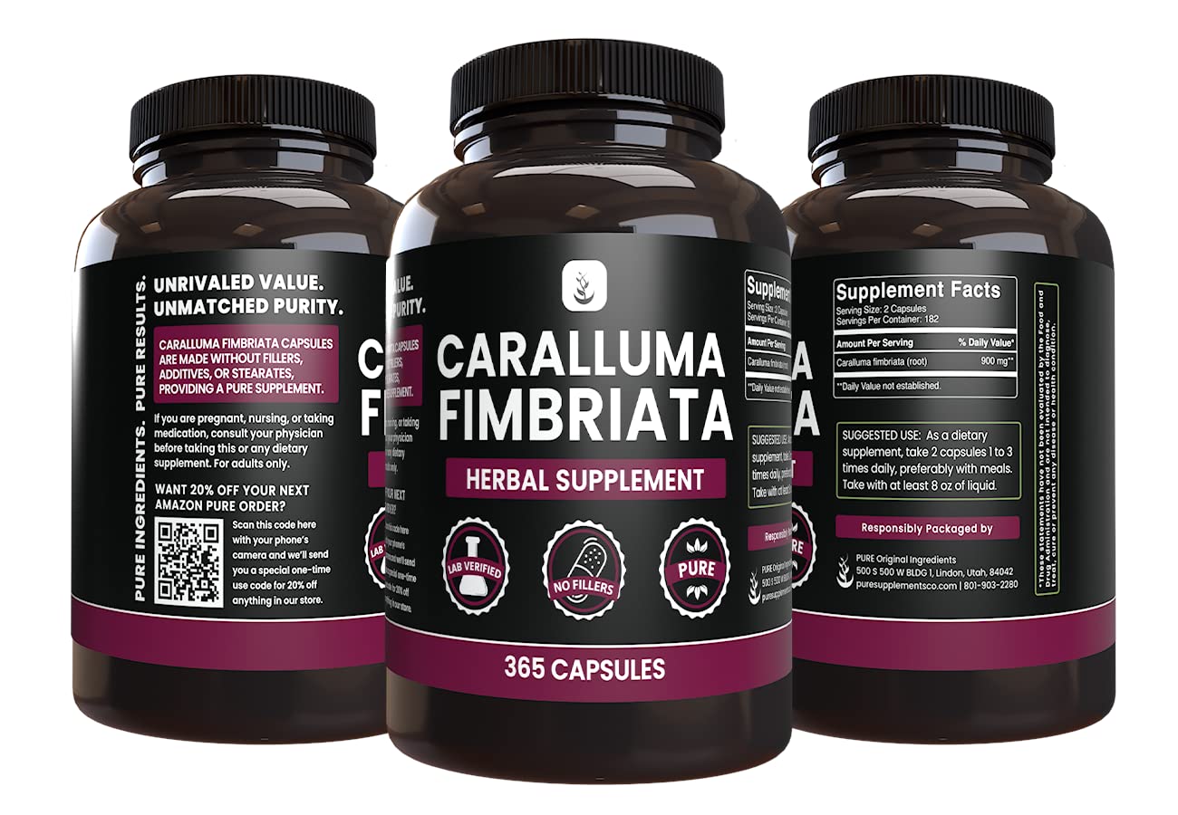 PURE ORIGINAL INGREDIENTS Caralluma Fimbriata (365 Capsules) No Magnesium Or Rice PURE ORIGINAL INGREDIENTSBuy Supplements Australia