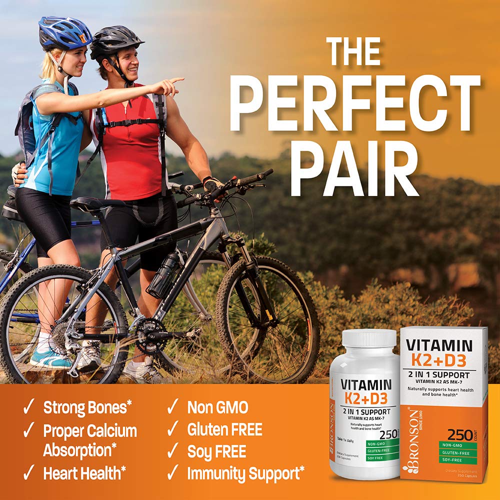 Bronson Vitamin K2 (MK7) with D3 Supplement Non-GMO Formula 5000 IU Vitamin BronsonBuy Supplements Australia