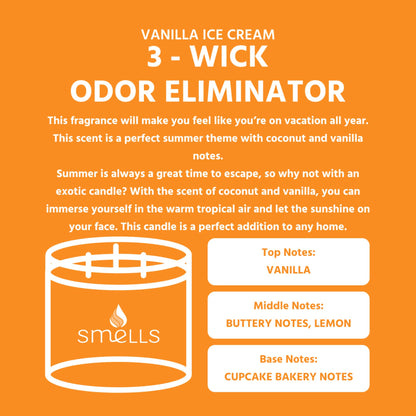 Smells - Odor Eliminator - Premium Soy Wax Jar Scented Candle 12oz. and 16oz. - 100% Cotton Single Wick SmellSBuy Supplements Australia