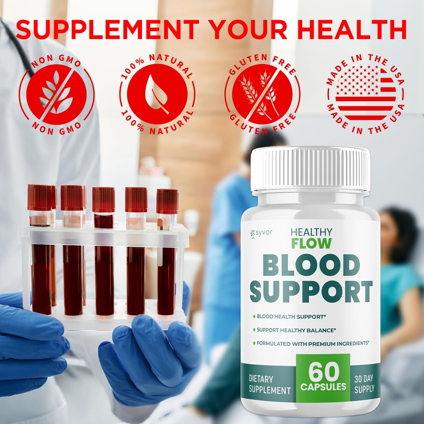 (2 Pack) Healthy Flow Blood Support Capsules, Official Healthy Flow Blood Support Pills with All Natural Ingredients, Advanced Formula Supplement with Premium Vitamins for Men & Women (120 Capsules) SyvorBuy Supplements Australia