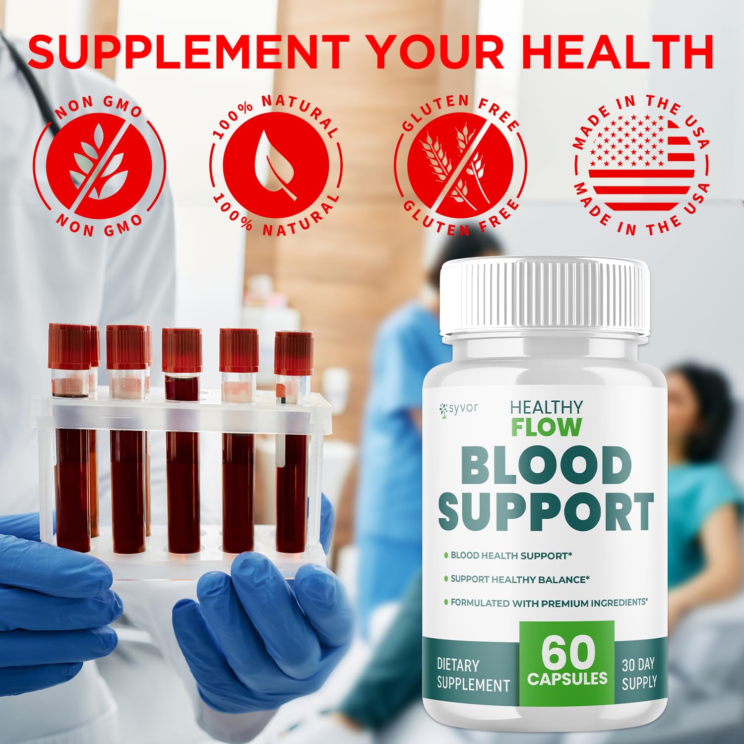 (2 Pack) Healthy Flow Blood Support Capsules, Official Healthy Flow Blood Support Pills with All Natural Ingredients, Advanced Formula Supplement with Premium Vitamins for Men & Women (120 Capsules) SyvorBuy Supplements Australia