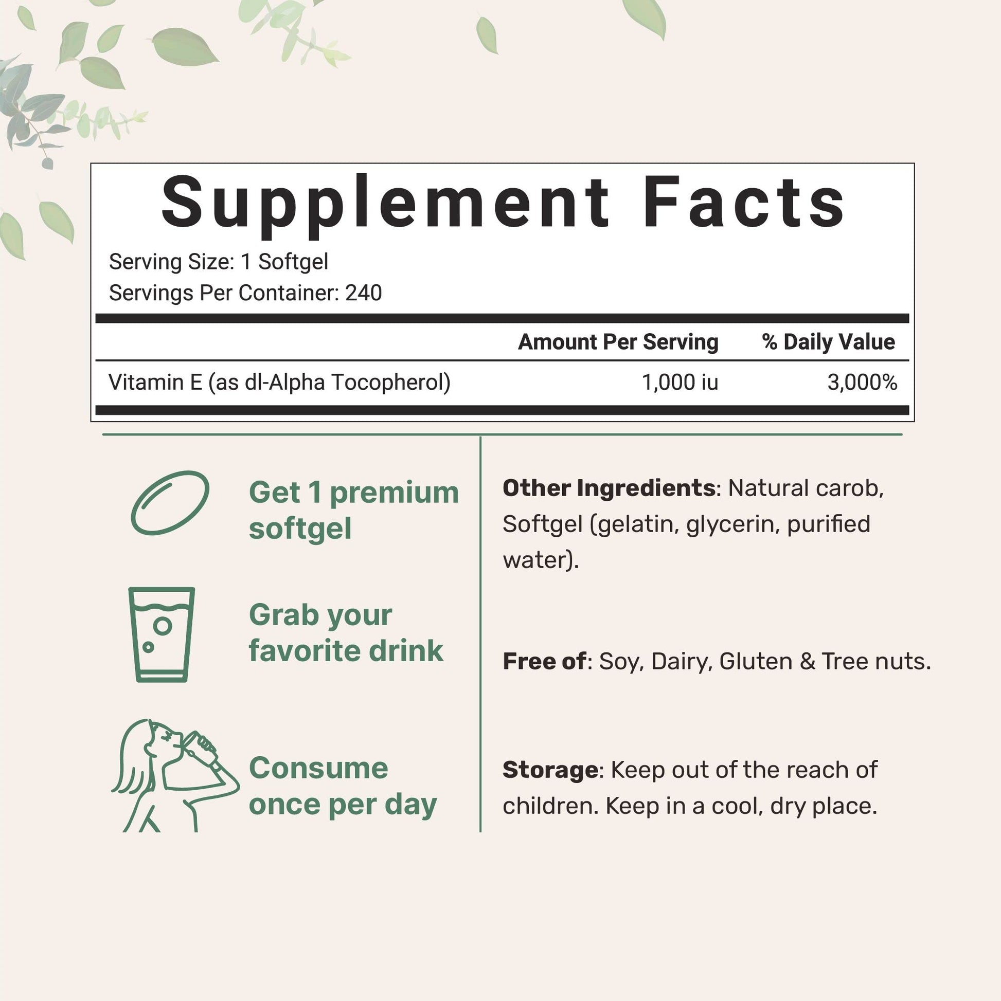 Micro Ingredients Vitamin E 1000 IU, 240 Softgels | Pure Vitamin E Oil Pills Micro IngredientsBuy Supplements Australia