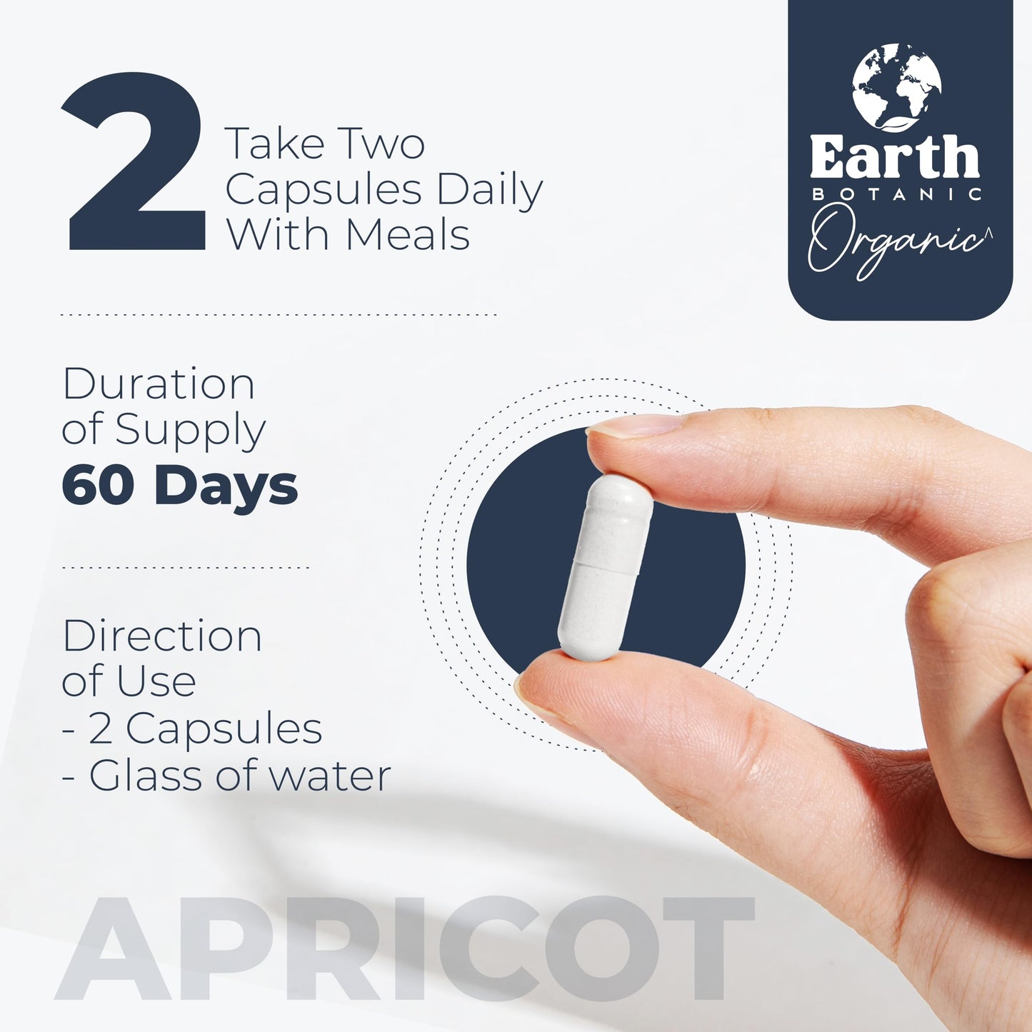 Earth BOTANIC Organic Apricot Extract, 1000 mg 120 Veggie Capsules (Vegan, Non-GMO) Herbal Supplements Earth BOTANIC OrganicBuy Supplements Australia