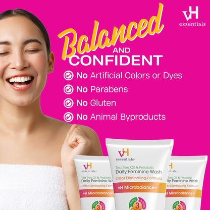 vH essentials, Ph Balanced Daily Feminine Wash, Tea Tree Oil & Prebiotic vH essentialsBuy Supplements Australia