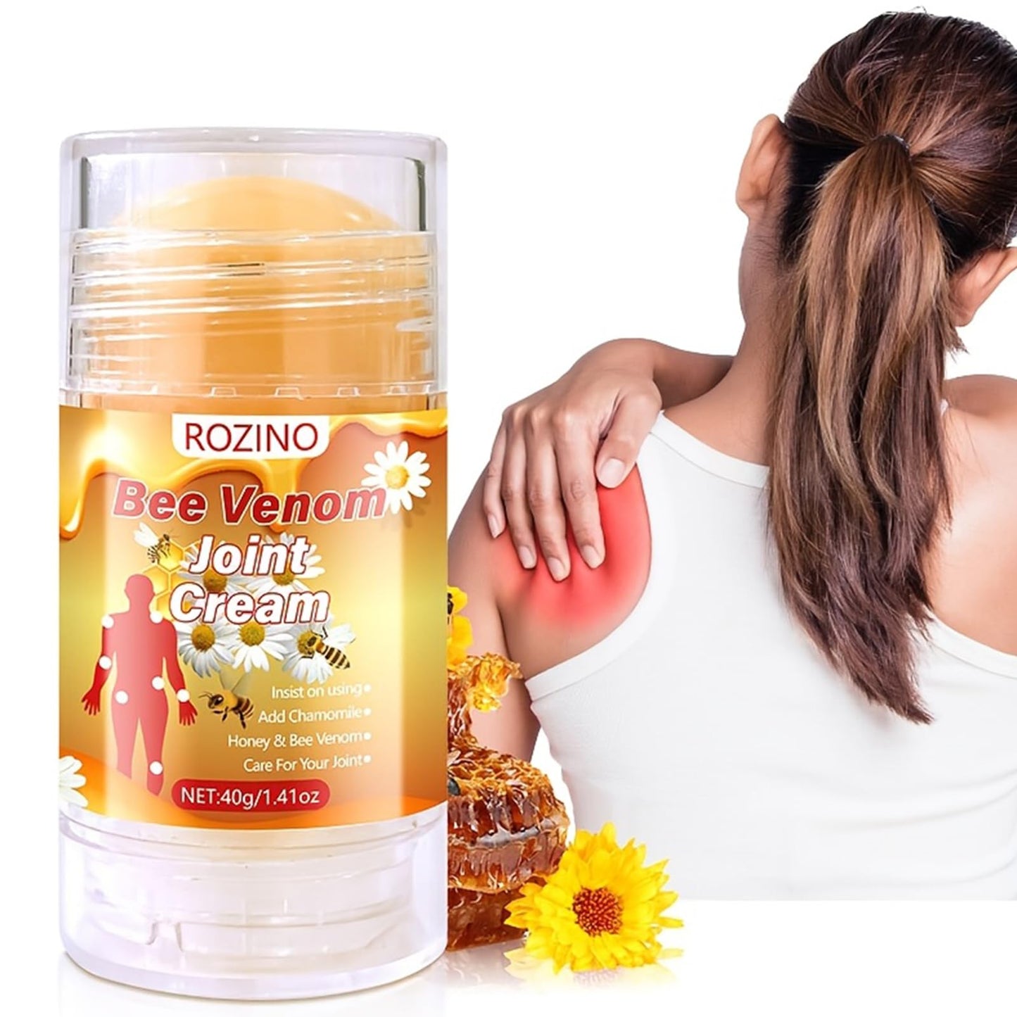 Bee Venom Joint Cream – Advanced Joint Support Cream with Honey & Chamomile, Soothing Formula for Aches & Stiffness in Knees, Hands, Back, Natural Relief Cream for Daily Joint Care (Bee venom) GenericBuy Supplements Australia