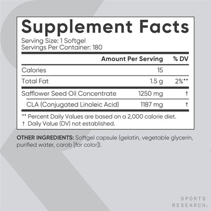Sports Research CLA - 1250mg with Active Conjugated Linoleic Acid for Men and Women Sports ResearchBuy Supplements Australia