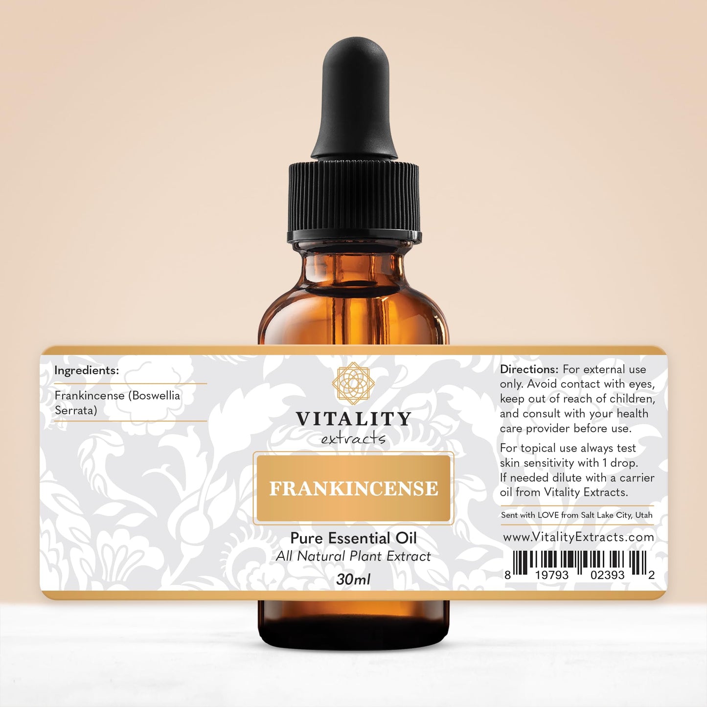 Vitality Extracts Frankincense Essential Oil - 30ml, Boswellia Serrata, Aromatherapy, Skin Care Vitality ExtractsBuy Supplements Australia