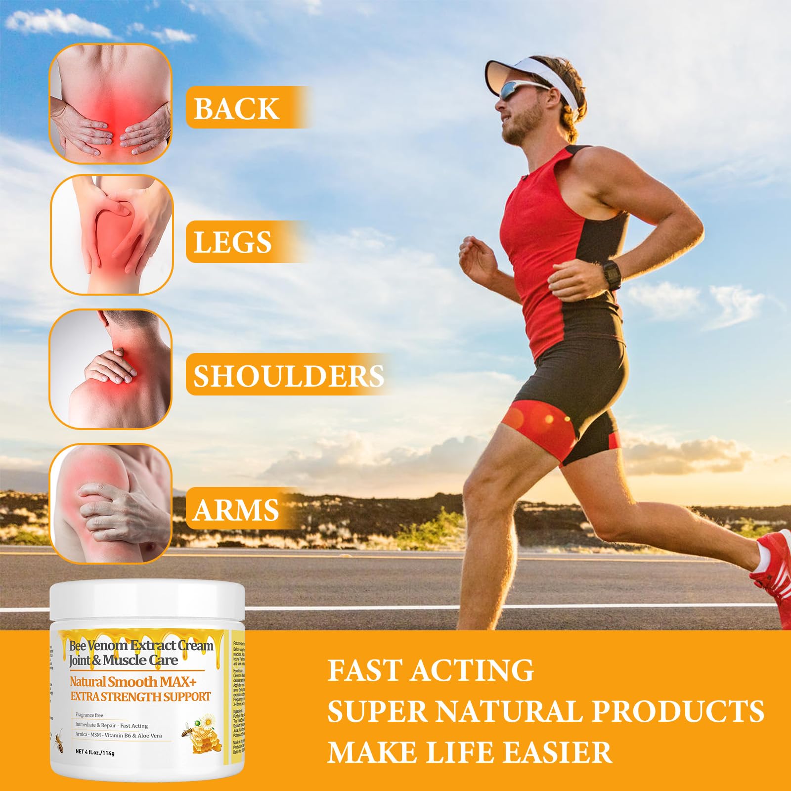 HIKCOSLLY New Zealand Bee Venom Cream, High Strength Recovery Muscle Joint Cream, Natural Organic, Soothe Back, Neck, Hands, Feet, Shoulder, Leg, Knee, Ankle Pain HIKCOSLLYBuy Supplements Australia