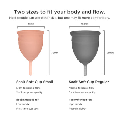 Saalt Soft Menstrual Cup - Best Sensitive Reusable Period Cup - Wear for 12 Hours - Tampon and Pad saaltBuy Supplements Australia