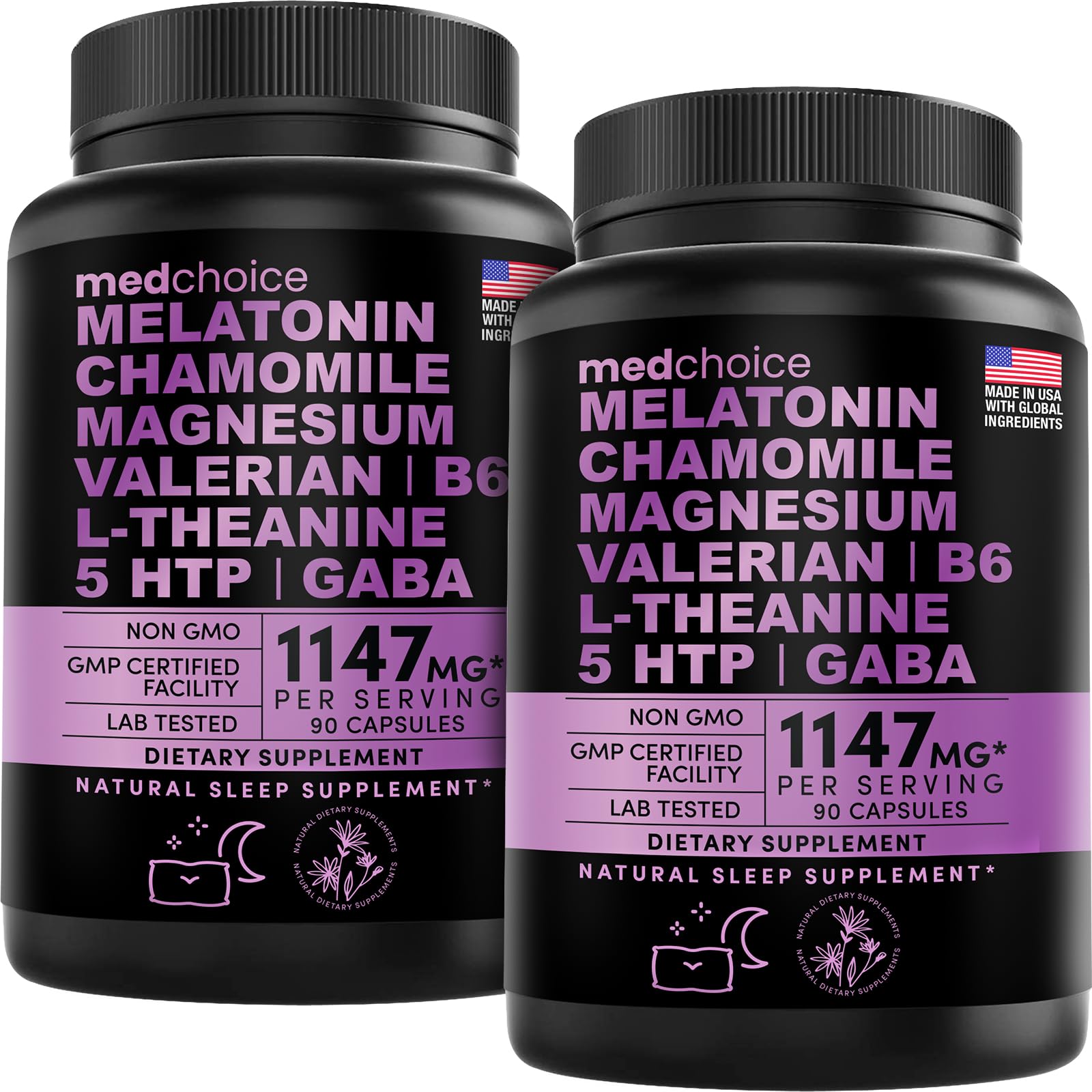 10-in-1 Melatonin Capsules - Melatonin 5mg Natural Sleep Aid for Adults MEDCHOICEBuy Supplements Australia