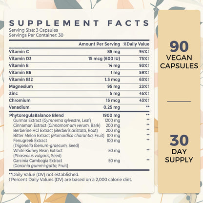 Sundhedsliv 16 in 1 Blxxd Sugr Effective Gymnema Sylvestre Supplement 2100MG | with Berberine, Cinnamon, Bitter Melon | Vitamins, Magnesium & Chromium | 90 Vegan Capsules SundhedslivBuy Supplements Australia