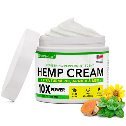 Super Natural Goods Hemp Cream with Hemp Oil, Turmeric, Arnica & Menthol – Botanical Cream with a Cooling Sensation for Localized Application (8oz) Super Natural GoodsBuy Supplements Australia