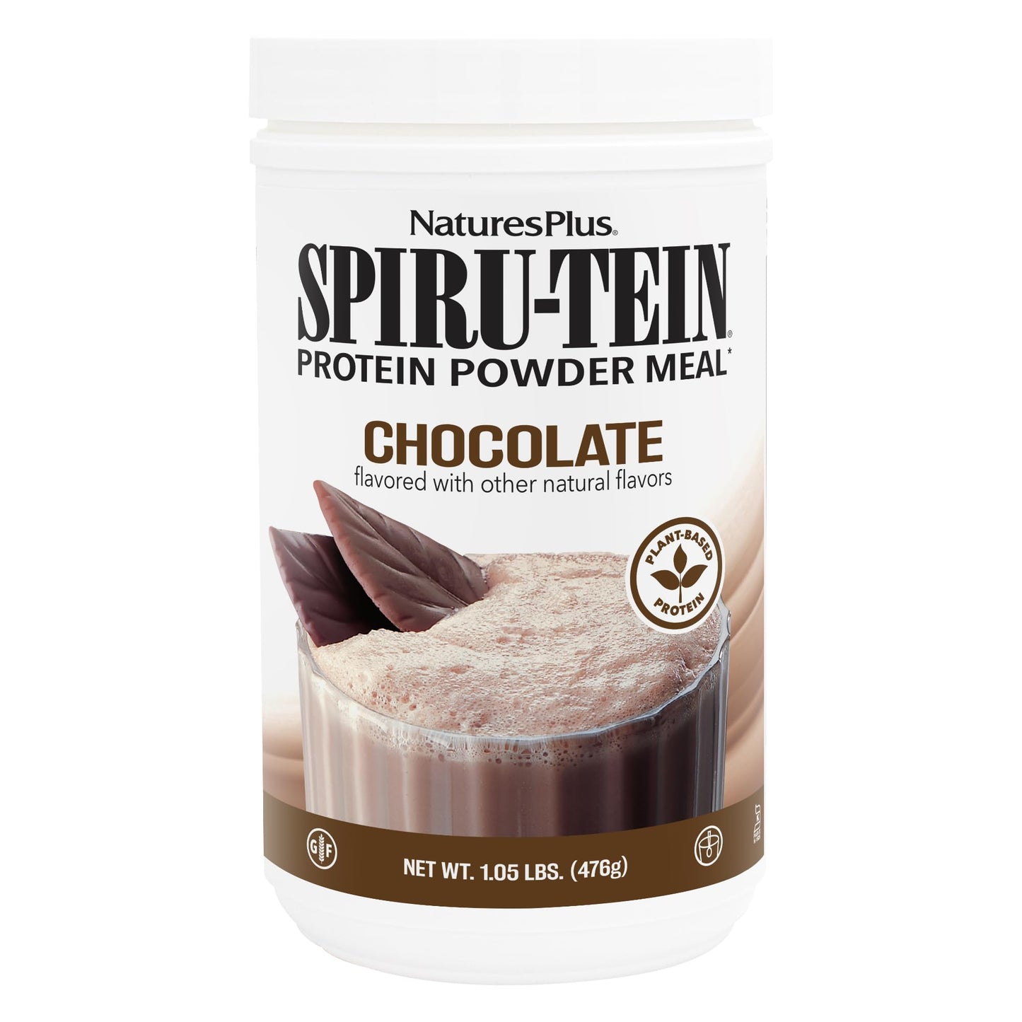 NaturesPlus SPIRU-TEIN, Chocolate - 1.05 lb - Plant-Based Protein Shake - Non-GMO, Vegetarian, Gluten Free - 17 Total Servings NaturesPlusBuy Supplements Australia