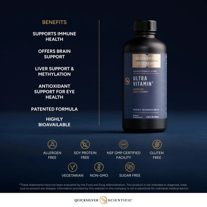 Quicksilver Scientific Liposomal Ultra Vitamin - Liquid Multivitamin & Antioxidant Supplement for Energy, Liver Health & Brain Support Quicksilver Scientific