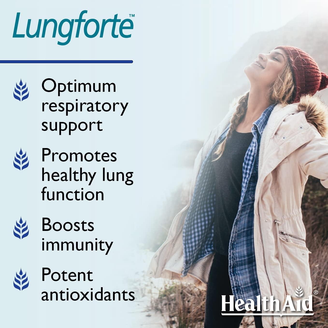 HealthAid LungForte 30 Tablets – Daily Antioxidant Lung Support with NAC, Resveratrol, Olive Leaf, Thyme & Vitamins A, C & D3 – Vegetarian, Non‑GMO HealthAidBuy Supplements Australia