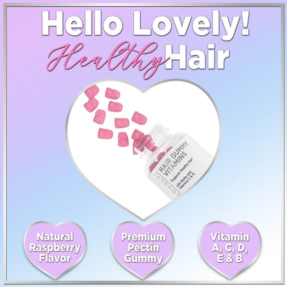 Hello Lovely! Hair Vitamins Gummies with Biotin 5000 mcg Vitamin E & C Support Hair Growt Hello Lovely!Buy Supplements Australia
