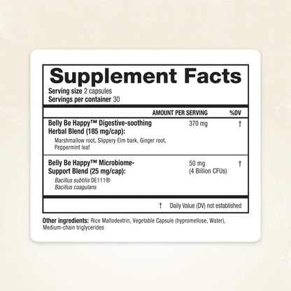 RidgeCrest Herbals Belly Be Happy - 60 Capsules - Digestive Comfort Support - Non-GMO RidgeCrest HerbalsBuy Supplements Australia