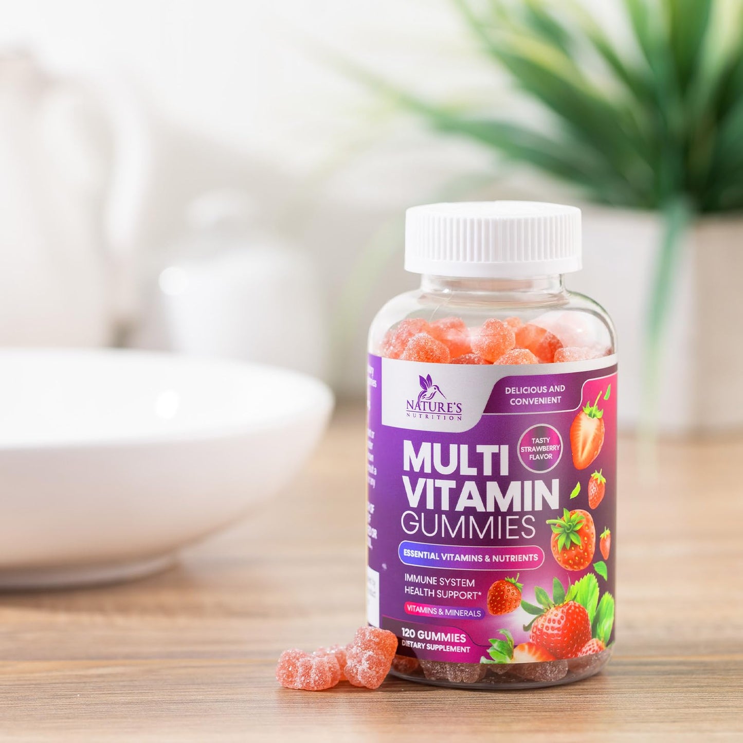 Multivitamin Gummies for Adults - Daily Adult Multivitamins Gummy with Vitamins A, C, D, B12 for Women & Men Nature's Nutrition