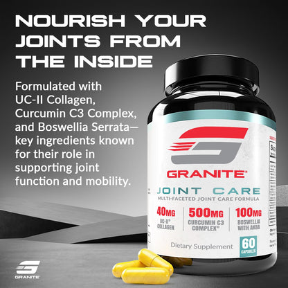 Granite Joint Care: Premium UC-II Collagen, Turmeric Curcumin C3, AKBA Boswellia + More - All-in-One Support for Joint Mobility, Comfort & Strength (60ct) Granite SupplementsBuy Supplements Australia