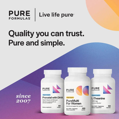 PureFormulas PureMulti for Women - Comprehensive Multivitamin for Women with Essential Nutrients and Herbal Support Womens Daily Multivitamins PureFormulas