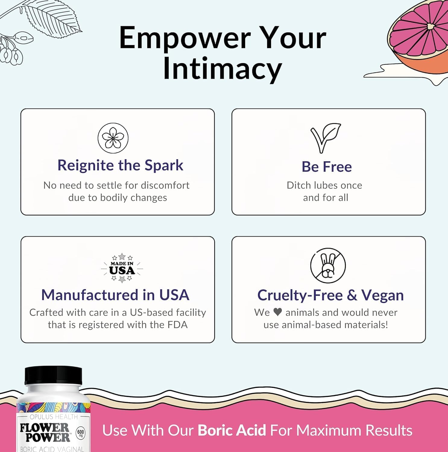 Flower Power ‘She Juicy’ Supplement for Vaginal Health | Slippery Elm Bark | Feminine Flower PowerBuy Supplements Australia