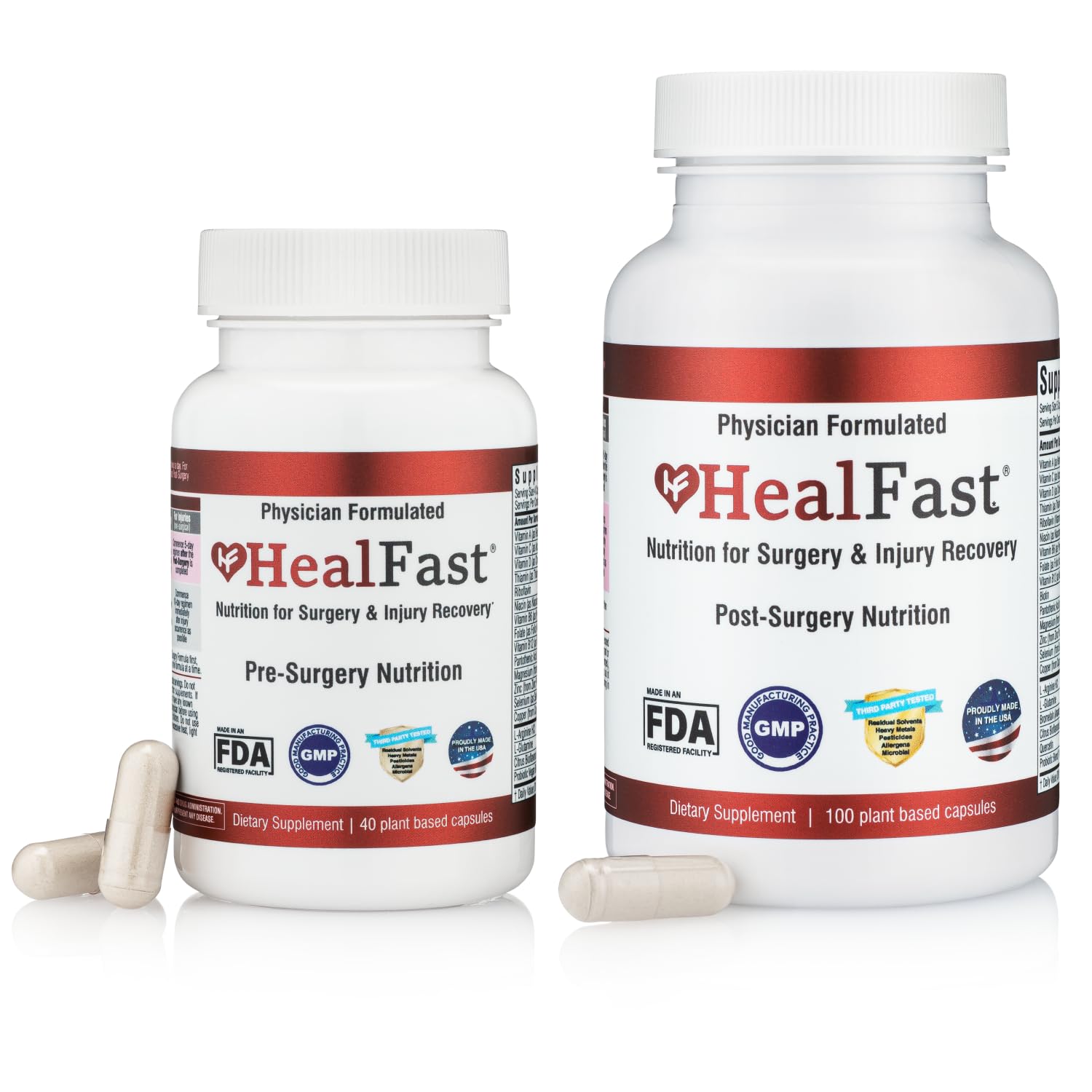 HealFast Complete Surgery & Injury Recovery Supplement: for Wound, Scar Treatment & Bruising w/Vitamins, Bromelain, Quercetin & Probiotics (Pre+Post Op) HealFastBuy Supplements Australia