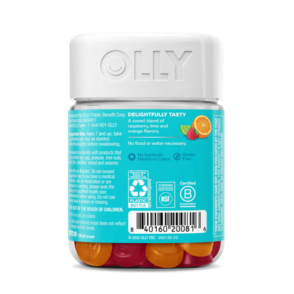 OLLY Kids Chillax Gummy, For a Calm and Relaxed Mood*, Magnesium, L-Theanine, Lemon Balm Extract, Chewable Supplement, Sherbet Flavored, 25 Day Supply - 50 Count (Packaging May Vary) OLLYBuy Supplements Australia