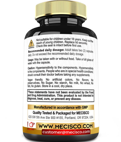 Mecisco 11 in 1 Citrus Bergamot Supplement 1000mg with Black Chokeberry, Berberine HCl & More - 90 Capsules - Supports Heart Health, Immune System, Energy Production MeciscoBuy Supplements Australia