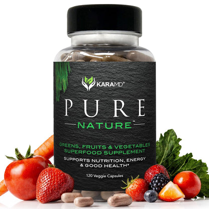KaraMD Pure Nature | Greens, Fruit and Veggies Supplement | Vitamins, Fiber & Antioxidants | 20 Fruits and Vegetables Supplements for Energy & Digestion | Gluten Free & Vegan Friendly (30 Servings) KaraMDBuy Supplements Australia