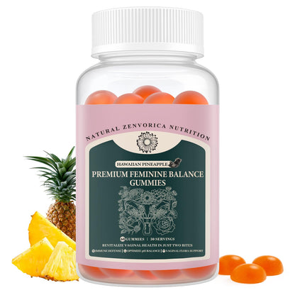 Zenvorica Premium Feminine Balance Gummies for Women - Hawaiian Pineapple pH Balance Probiotic Gummies for Odor and Flora Wellness, Immune Support, Vegan, 60 Count ZenvoricaBuy Supplements Australia