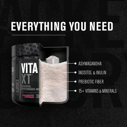 Jacked Factory Vita XT Performance Vitamin Powder - Daily Multivitamin Powder for Men with KSM-66 Ashwagandha, Prebiotic Fiber Jacked Factory