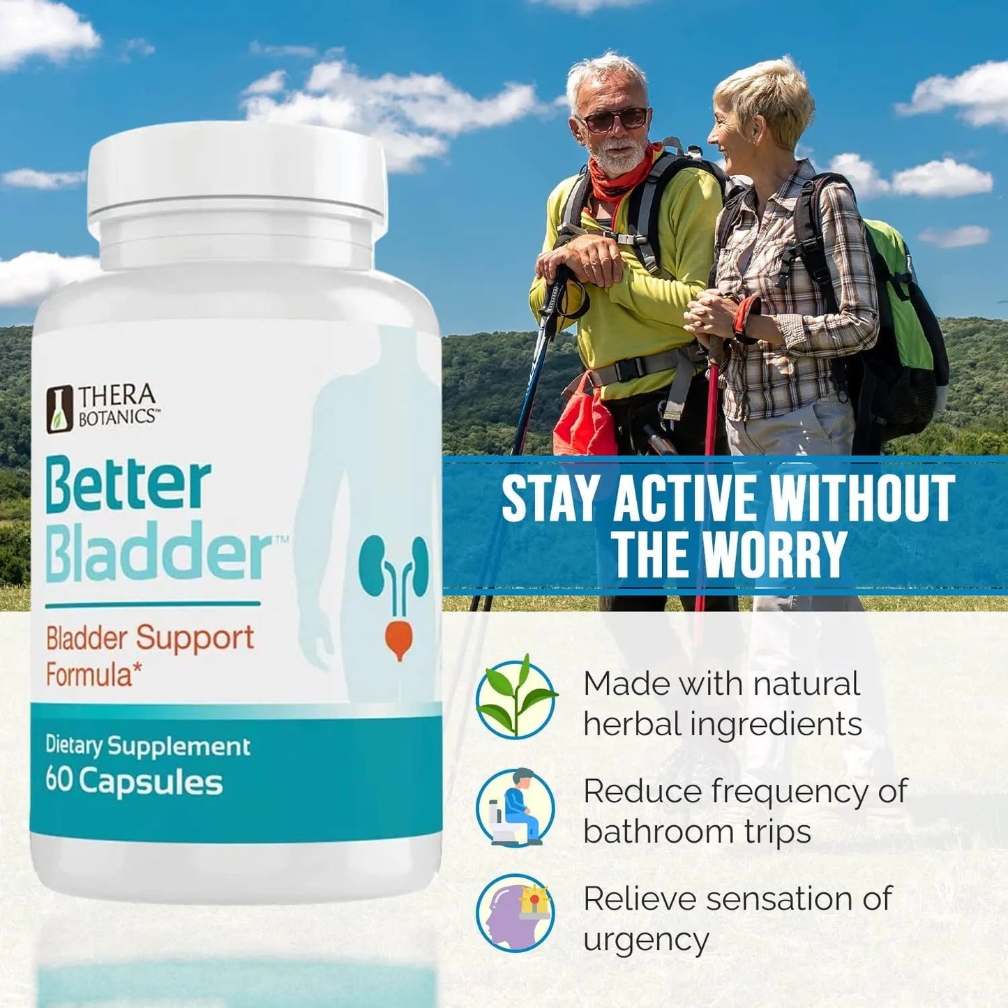 Better Bladder Control Supplement for Women & Men – Bladder Support Supplement to Help Reduce Urinary Leaks, Frequency & Urgency - 60 Count (1 Bottle) Better BladderBuy Supplements Australia