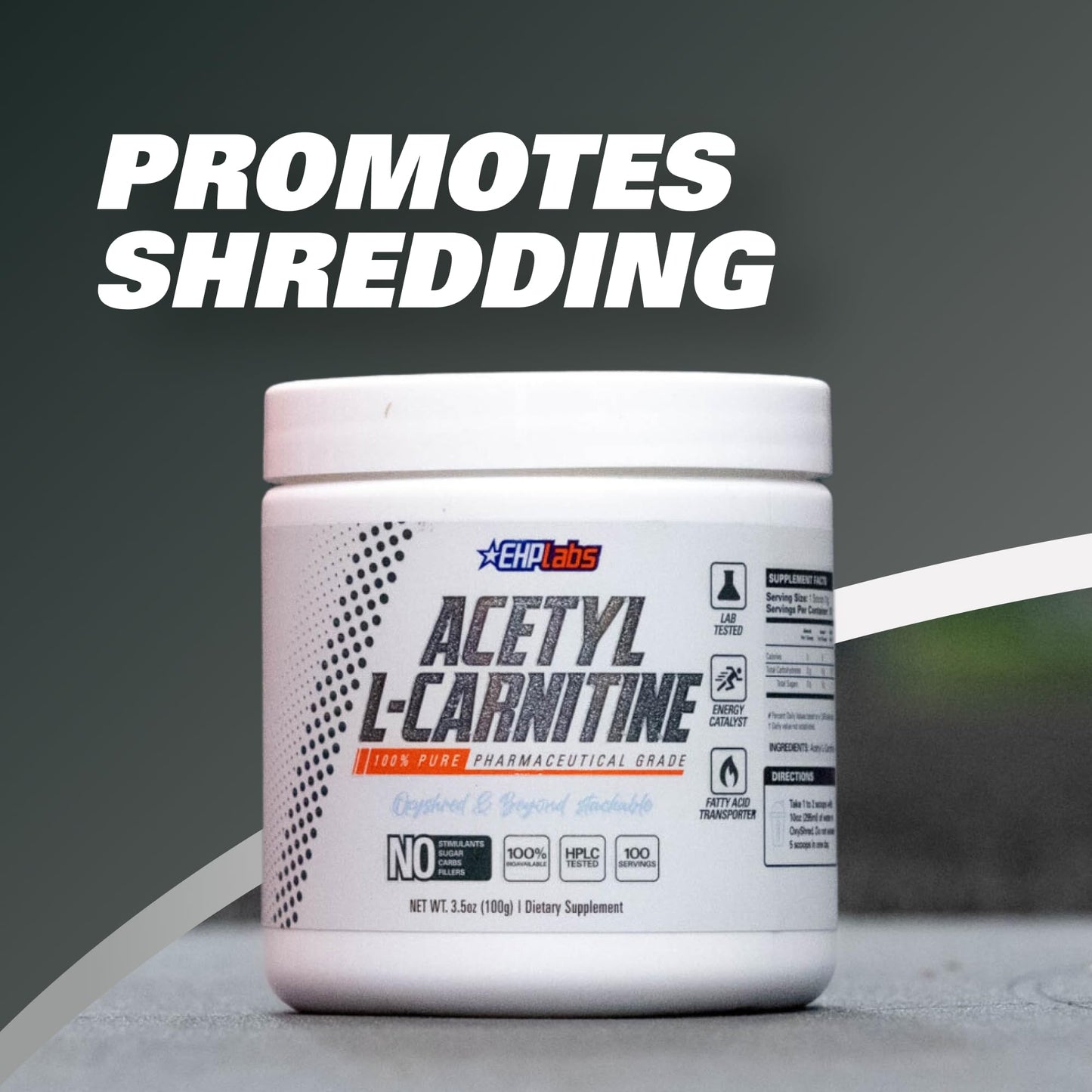 EHP Labs Acetyl L Carnitine Powder, Supports Natural Energy Production, Supports Metabolism EHP LabsBuy Supplements Australia