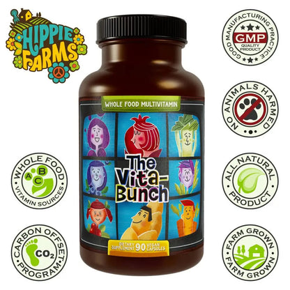 Whole Food Multivitamin Fruit & Super Greens All-in-one Vitamin Complex, 90 Vegan Capsules - Daily Vitamin for Women and Men Hippie FarmsBuy Supplements Australia