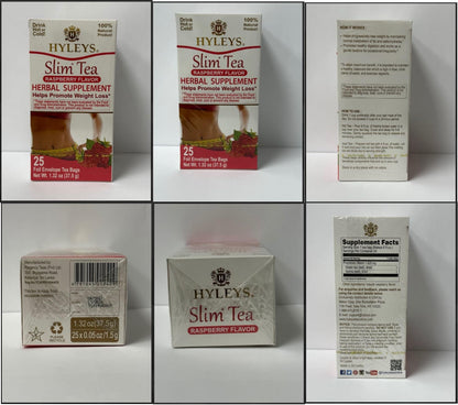 Hyleys Slim Tea Raspberry Flavor - Weight Loss Herbal Supplement Cleanse and Detox HYLEYSBuy Supplements Australia