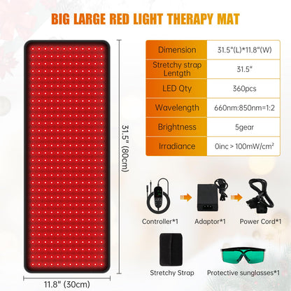 LED Red Light Therapy Pad Upgraded Large Size 660nm Red Light and 850nm Near Infrared Light AOCAAUPBuy Supplements Australia
