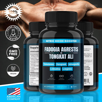 (2 Pack) Tongkat Ali Fadogia Agrestis Nitric Oxide Ashwagandha Supplement for Men Dr. Emy'sBuy Supplements Australia