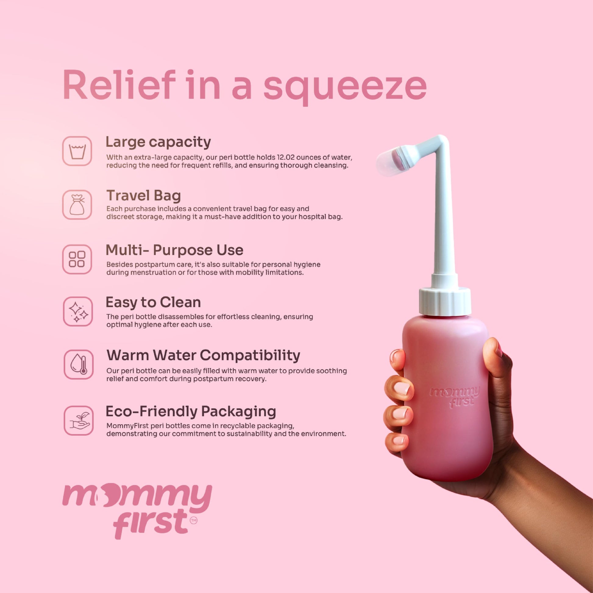 Peri Bottle for Postpartum Care from Mommy First™ | Upside Down Bottle for Perineal Cleansing and Recovery Mommy FirstBuy Supplements Australia