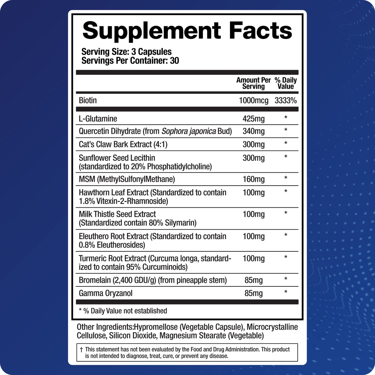 BioMatrix Leaky Gut Repair Supplement w/Glutamine, Quercetin, Cat's Claw, MSM, SIBO, Prebiotic Support, Intestinal Barrier Revive for Men and Women | 60-Day Supply – Leaky Gut-X BioMatrixBuy Supplements Australia