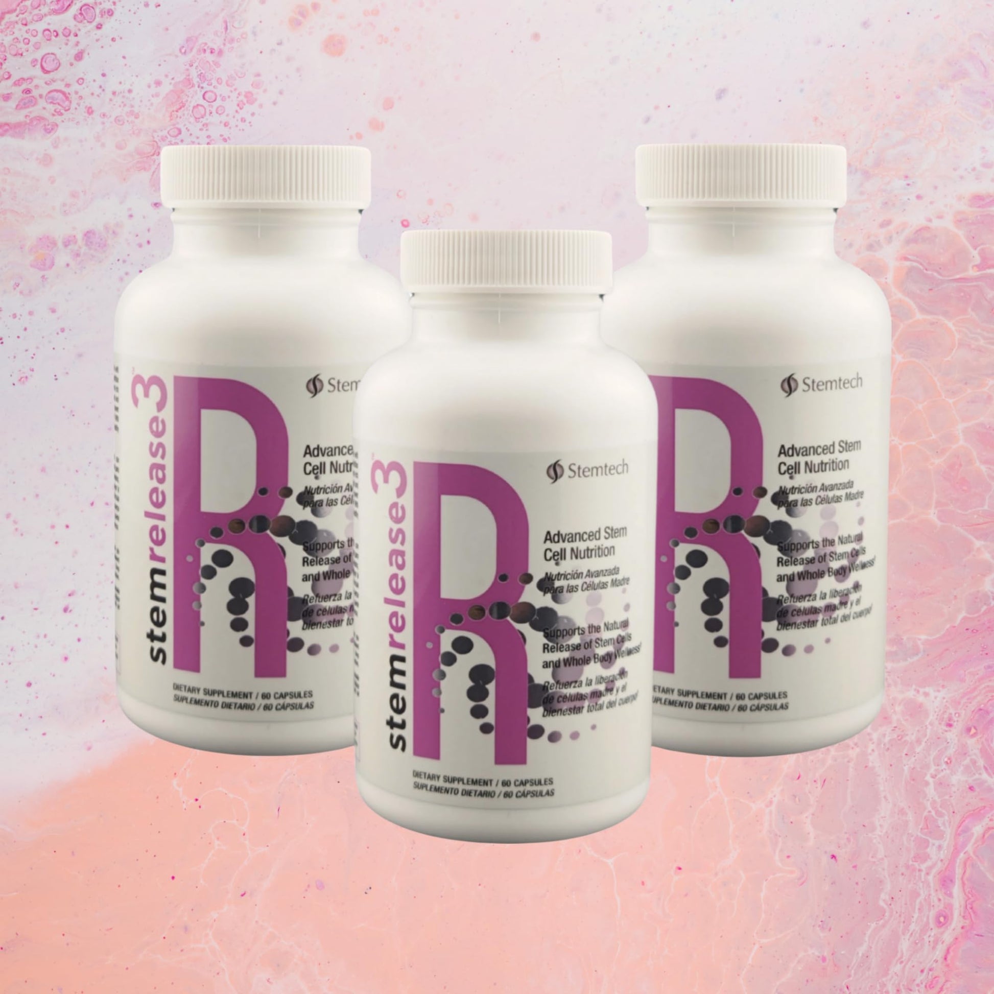 Stemtech Stemrelease3™ Cutting-Edge Stem Cell Nutrition for Natural Renewal and Youthful Vitality, Exclusive Blend for Enhanced Telomere Health 60 Capsules (3 Pack) StemTechBuy Supplements Australia