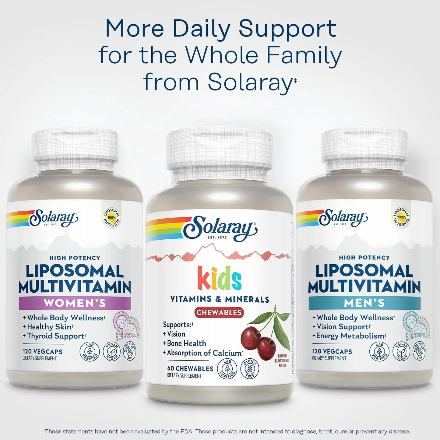 SOLARAY Childrens Vitamins & Minerals Complete Multivitamin for Kids Great Black Cherry Flavor SOLARAY