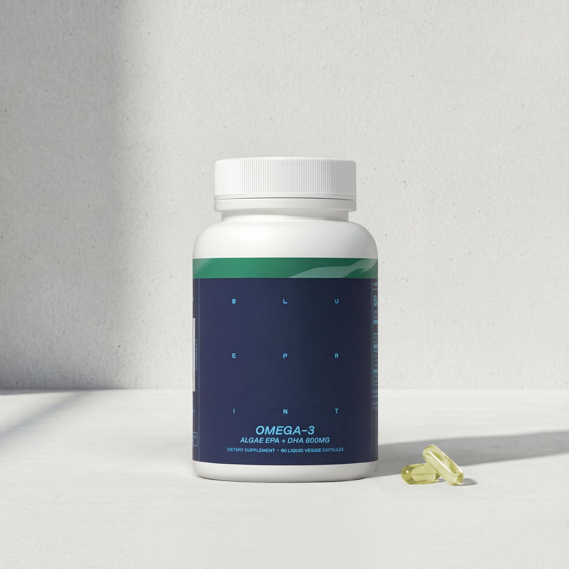 Blueprint Bryan Johnson Omega-3 - Vegan Algae Omega 3 Supplement with EPA/DHA - 800mg Plant-Based for Brain, Heart & Joint Support - High Absorption Triglyceride Form - 1:1 EPA/DHA Blueprint Bryan JohnsonBuy Supplements Australia