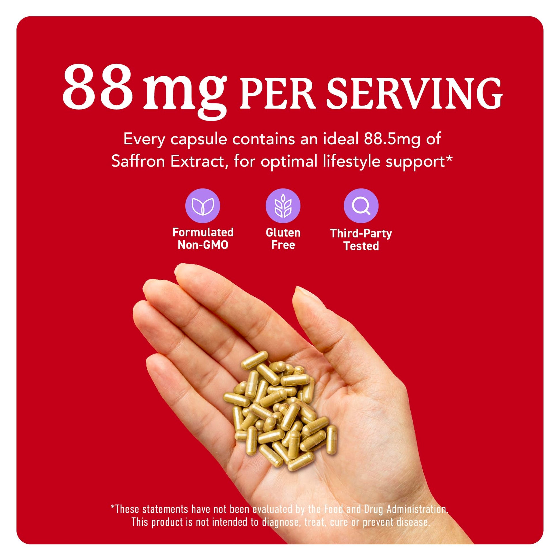 Saffron Supplements 88.5mg | 3-Month Supply | Pure Saffron Extract Capsules for Mood, Focus, Eye Health & Energy Balance Support | Crocus Sativus Extract | Gluten-Free & Non-GMO | 90 Capsules SMNutritionBuy Supplements Australia