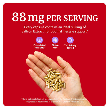 Saffron Supplements 88.5mg | 3-Month Supply | Pure Saffron Extract Capsules for Mood, Focus, Eye Health & Energy Balance Support | Crocus Sativus Extract | Gluten-Free & Non-GMO | 90 Capsules SMNutritionBuy Supplements Australia