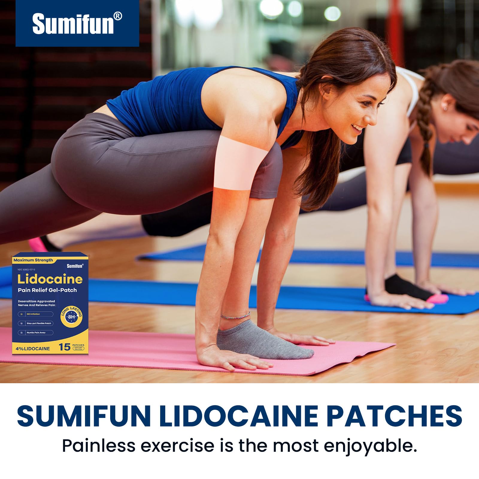 Sumifun 4% Lidocaine Pain Relief Patches 15 Counts Maximum Strength Numbing Gel Patch for Back Knee Neck Joint Ache Muscle Soreness Topical Analgesic SumifunBuy Supplements Australia